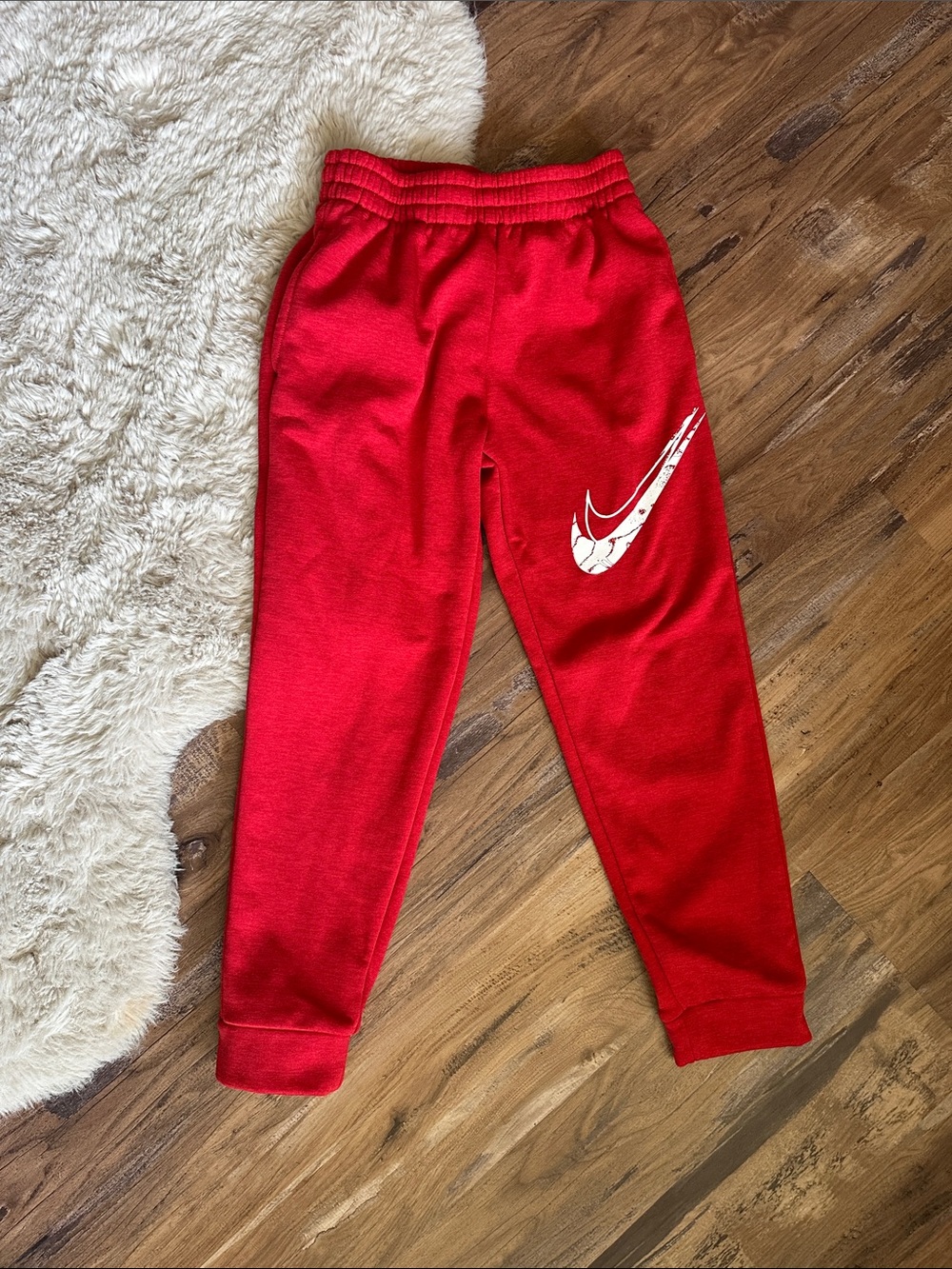 Nike Kids Red Jogger Pants with White Swoosh NWOT